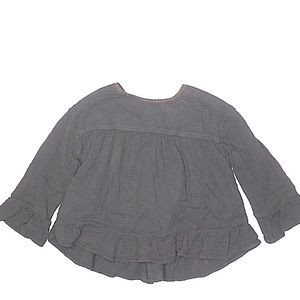 Zara baby gray ruffle sleeve blouse 100% cotton